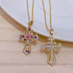 Luxury Zircon Cross Necklace