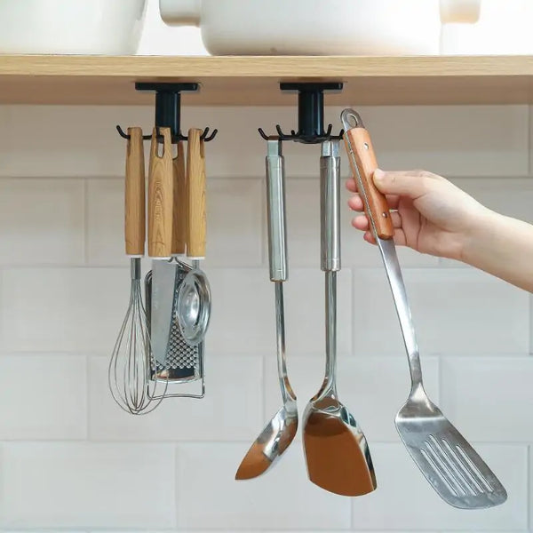 Kitchen Rotary Hook Wall Mounted Storage Rack – Knick Knack Products