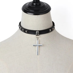 Leather Cross Necklace