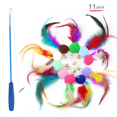 Retractable Cat Feather Toy for Indoor Cats