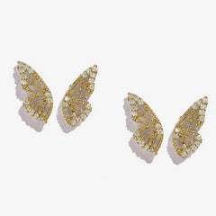 Rhinestone Butterfly Wing Stud Earrings